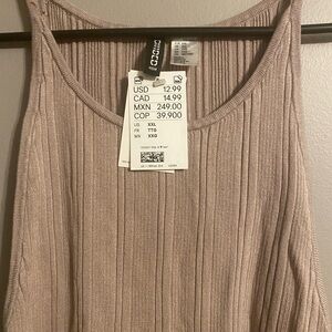 NWT - H&M - Sleeveless Tank - Beige XXL